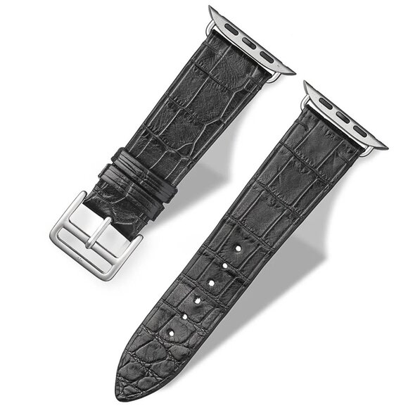 Unique Exotic Leather Strap – Genuine Alligator - Black Color main image 5